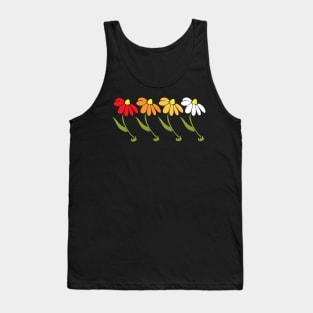 Fall Daisy Illustration Autumn Colours Line Up Tank Top